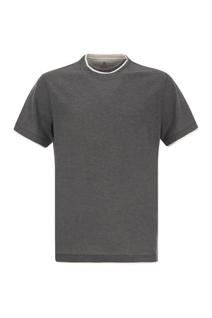 BRUNELLO CUCINELLI Layered Silk and Cotton T-Shirt for Men