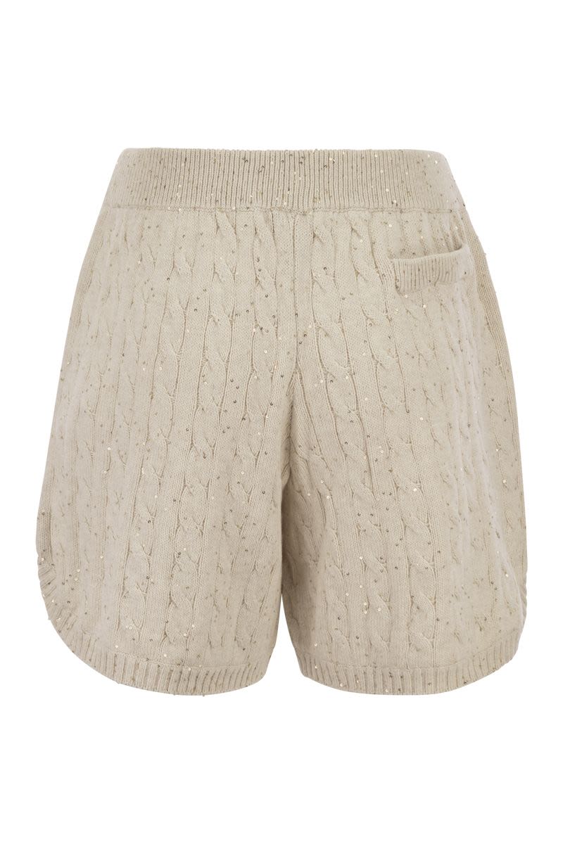 BRUNELLO CUCINELLI Sophisticated Cotton Knit Mini Shorts with Sequins