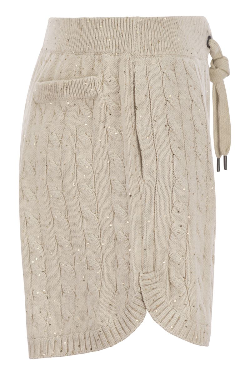 BRUNELLO CUCINELLI Sophisticated Cotton Knit Mini Shorts with Sequins