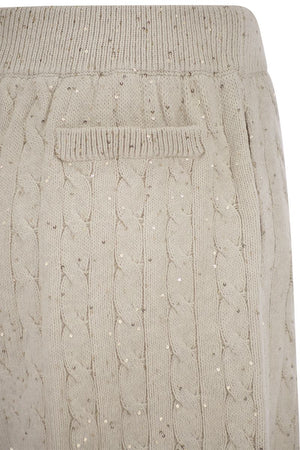 BRUNELLO CUCINELLI Sophisticated Cotton Knit Mini Shorts with Sequins