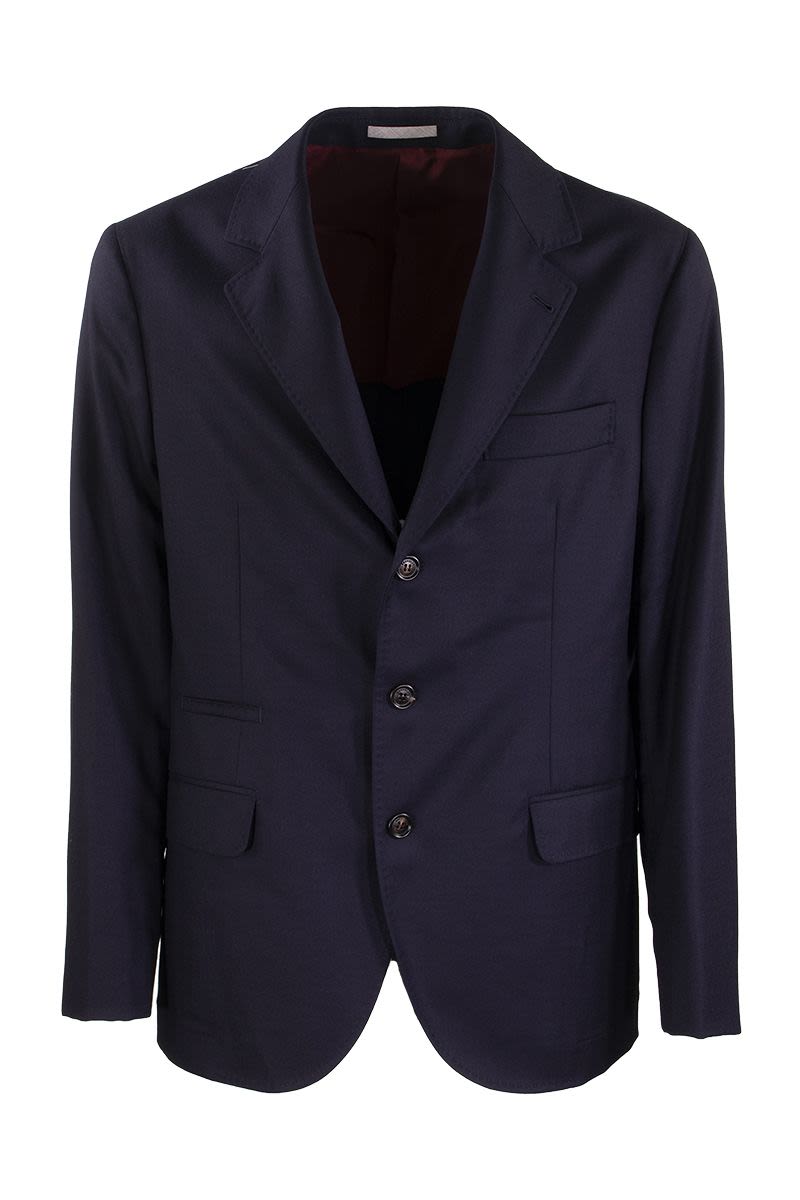 BRUNELLO CUCINELLI Deconstructed Single-Breasted Virgin Wool Jacket for Men