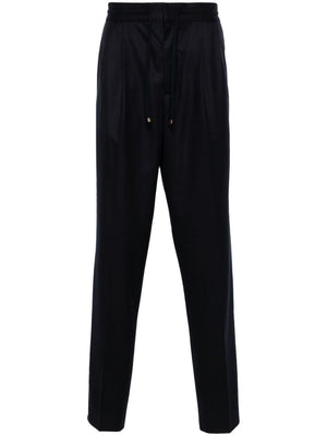 BRUNELLO CUCINELLI Navy Blue Tailored Wool Trousers