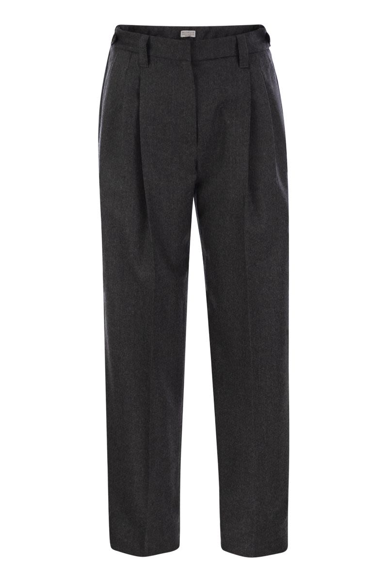 BRUNELLO CUCINELLI Baggy Sartorial Wool Trousers for Women - FW24 Collection