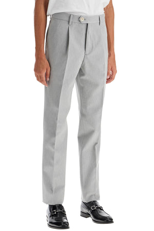 BRUNELLO CUCINELLI Refined Gabardine Leisure Pants with Central Pleat