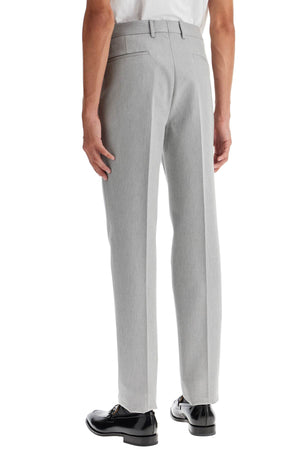 BRUNELLO CUCINELLI Refined Gabardine Leisure Pants with Central Pleat