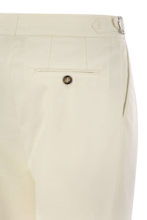 BRUNELLO CUCINELLI Tailor-Fit Cotton Gabardine Trousers for Men