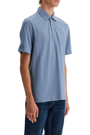 BRUNELLO CUCINELLI Men's Cotton Piqué Polo - Blue