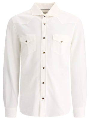 BRUNELLO CUCINELLI Men's White Long Top for 24SS Season