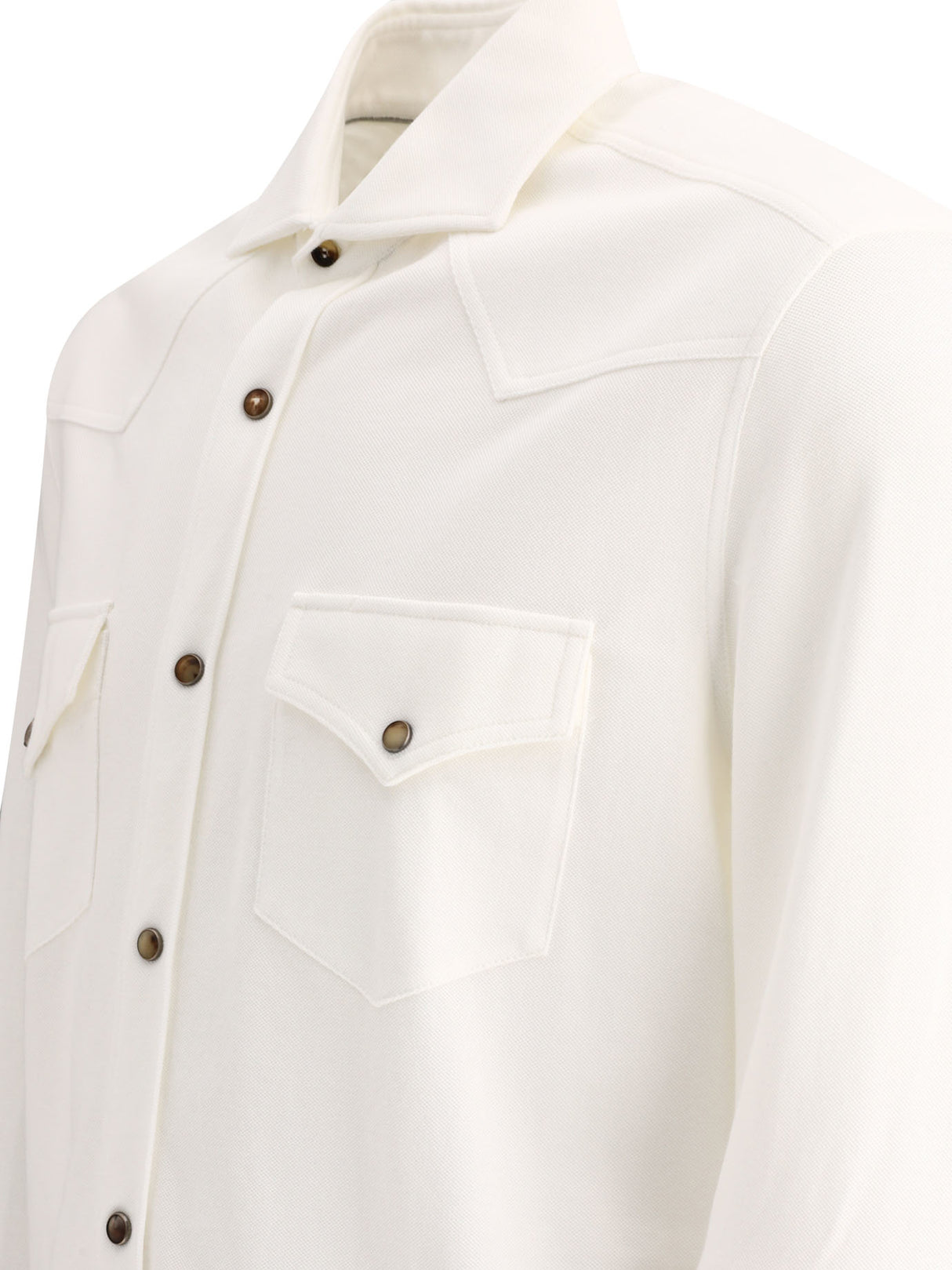 BRUNELLO CUCINELLI Men's White Long Top for 24SS Season