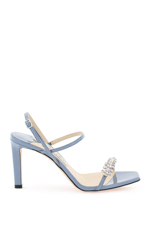 JIMMY CHOO Stunning Light Blue Gradient Crystal Sandals for Women