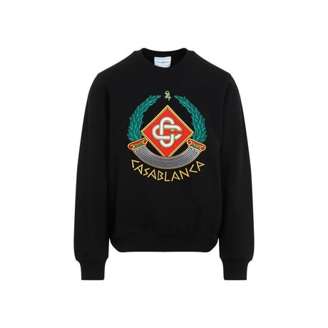 CASABLANCA Crest Embroidered Organic Cotton Sweatshirt