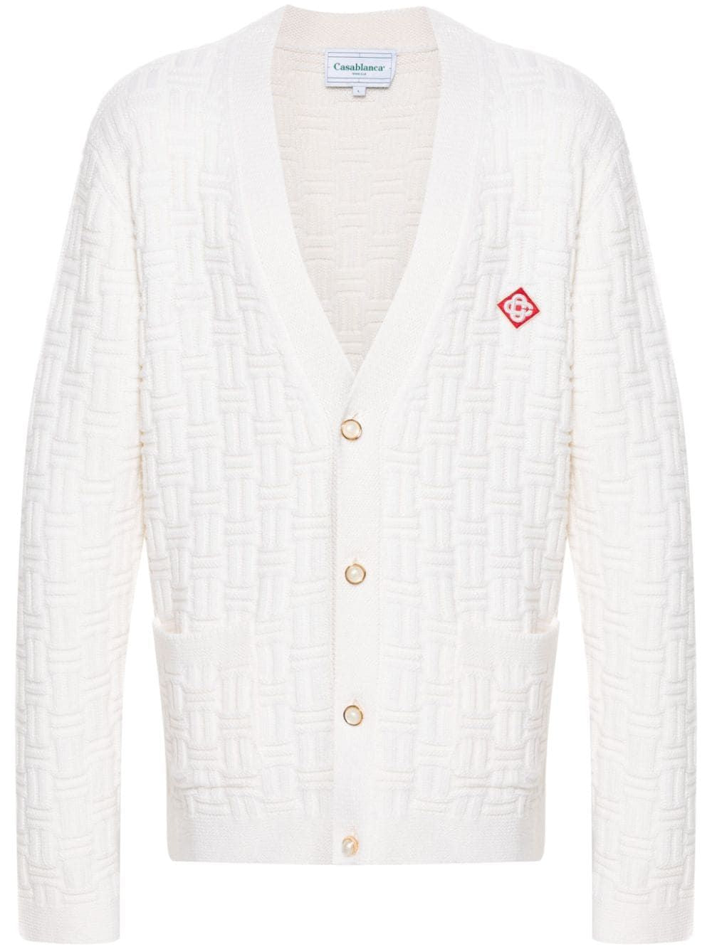 CASABLANCA Stylish Column Stitch Cardigan