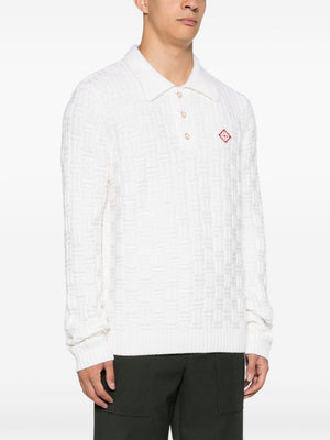 CASABLANCA Luxury White Wool Polo