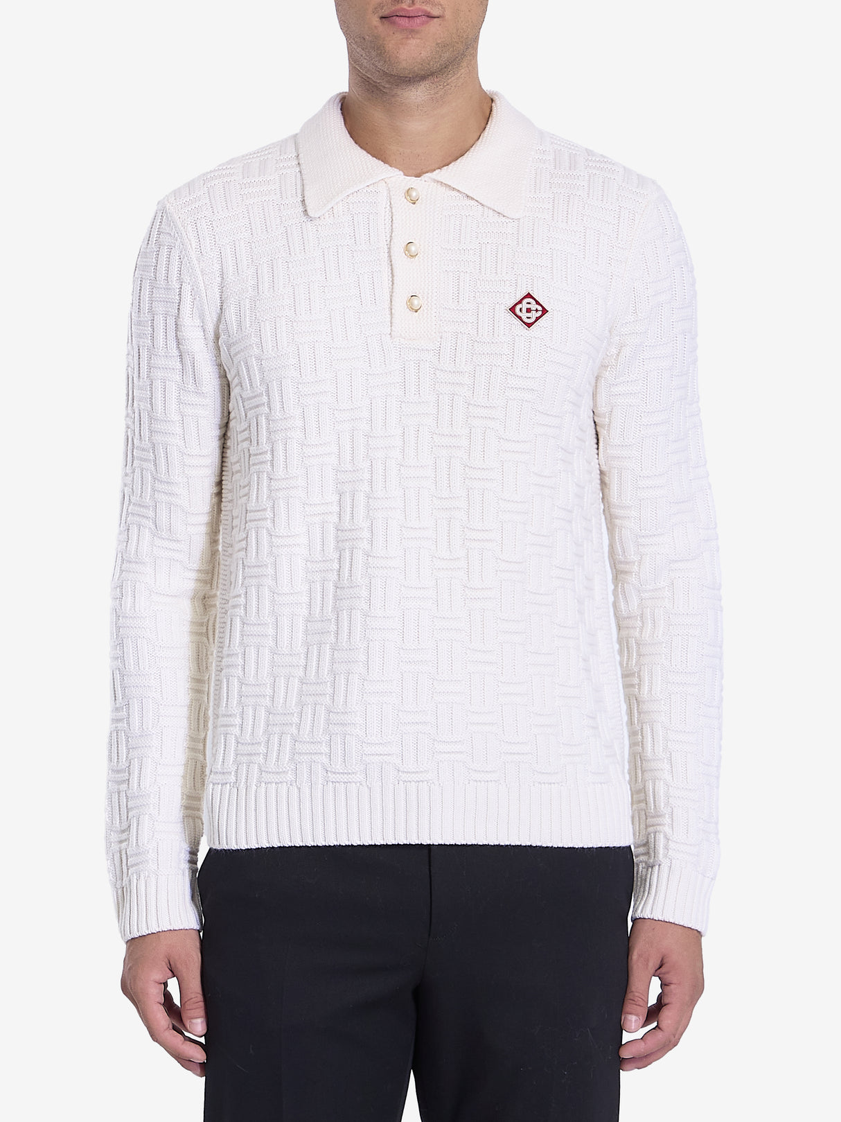 CASABLANCA Classic Column Stitch Polo - Regular Fit