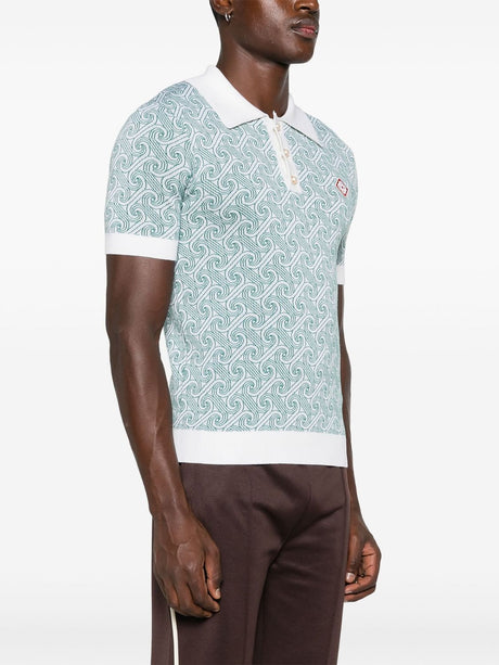 CASABLANCA Monogram Knit Polo Shirt