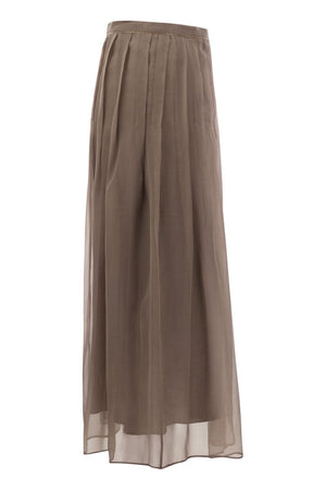 BRUNELLO CUCINELLI Beige Silk Skirt for Women - SS24 Collection