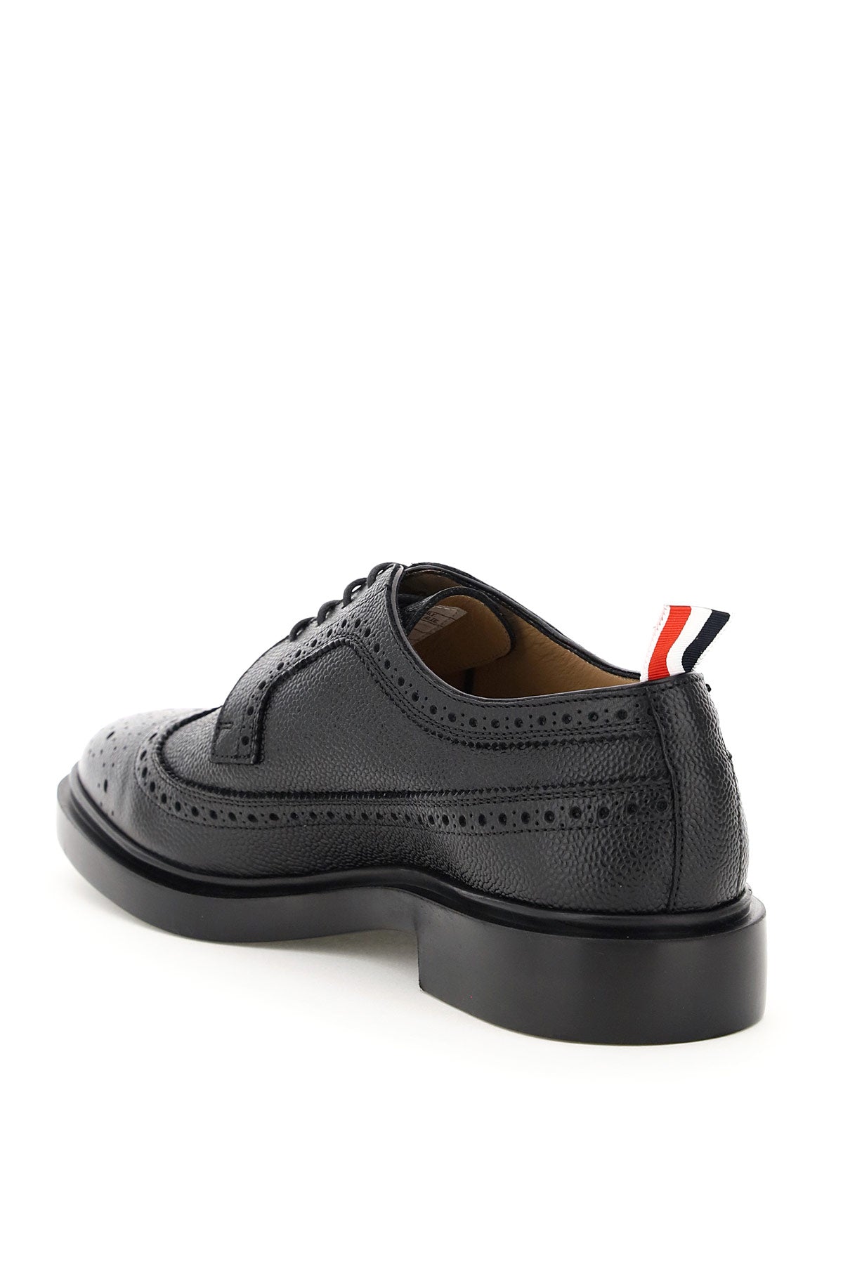 THOM BROWNE Men's Black Leather Lace-Up Moccasins for SS23