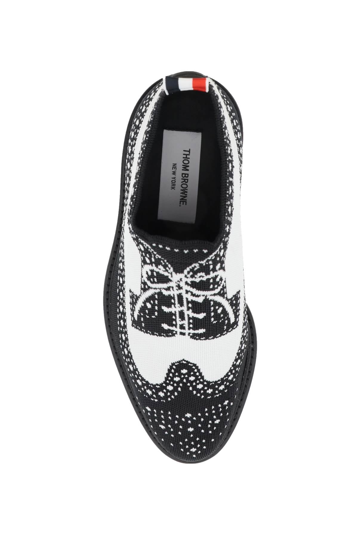 THOM BROWNE Mens Trompe L'oeil Brogue Knit Loafers in Mixed Colors