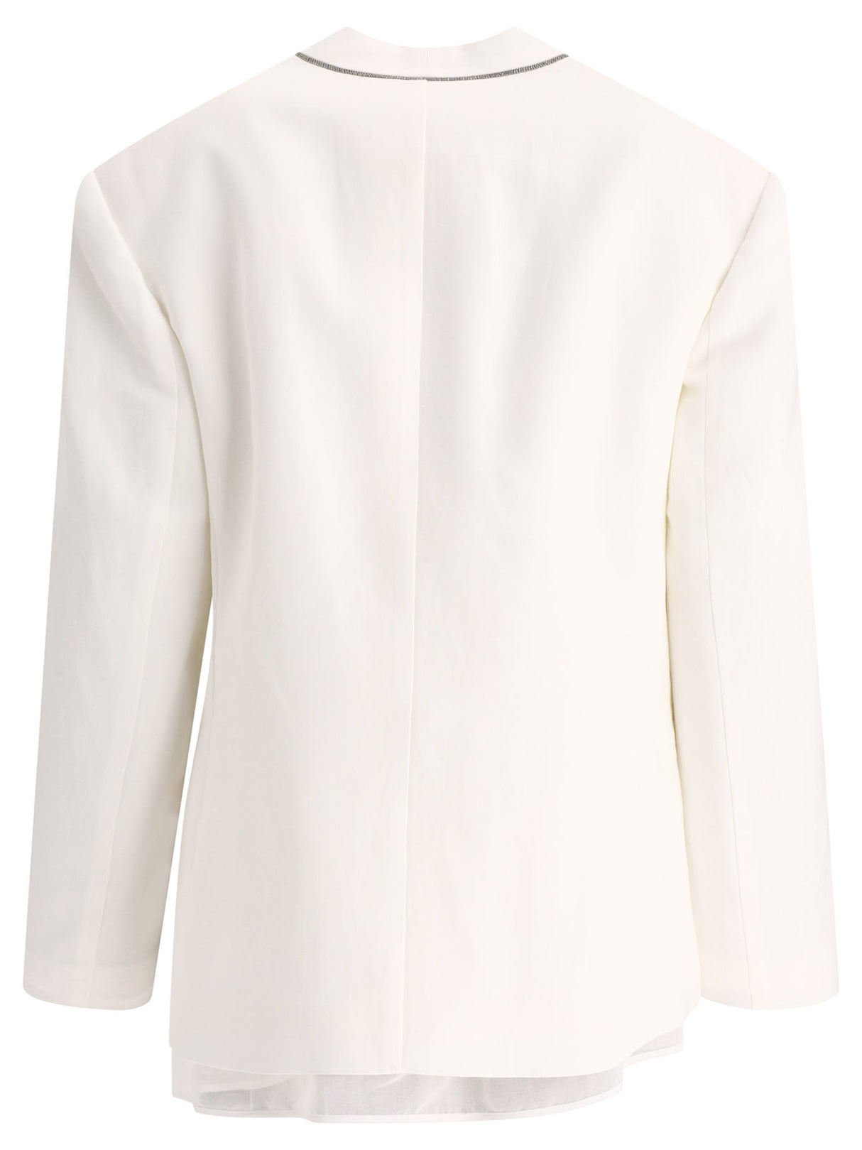BRUNELLO CUCINELLI White Linen Blend Blazer for Women - SS24 Collection