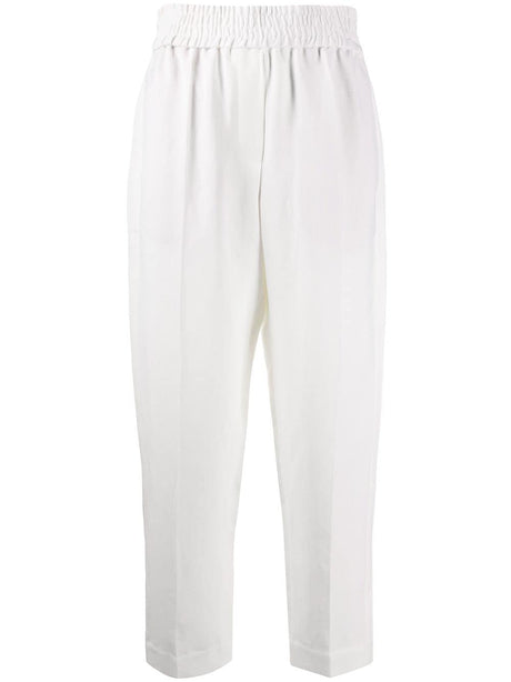 BRUNELLO CUCINELLI Cropped Striped Detail Trousers for Women