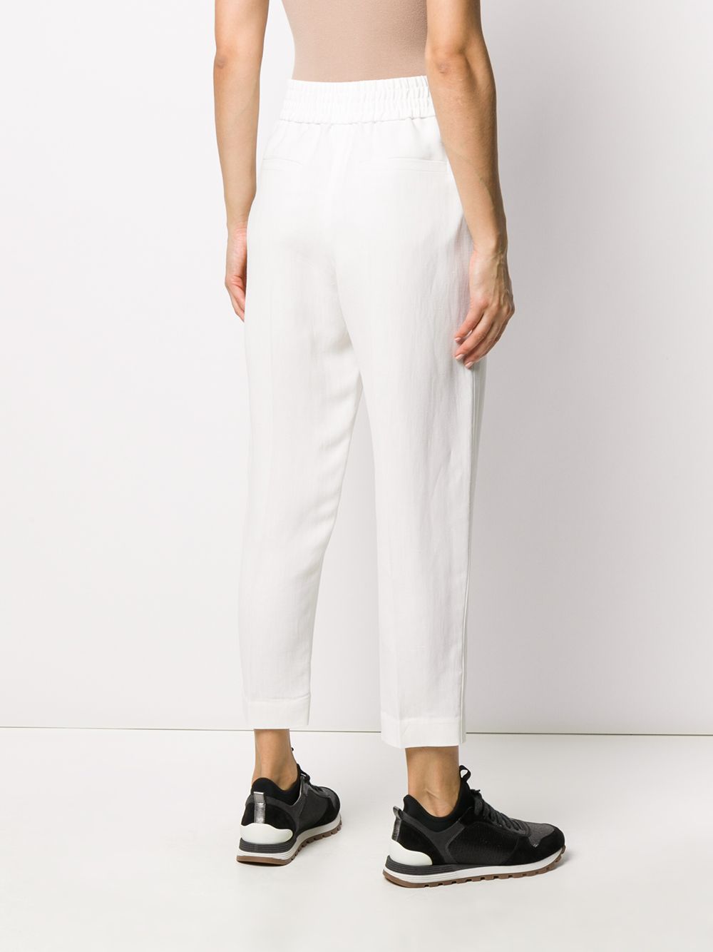 BRUNELLO CUCINELLI Cropped Striped Detail Trousers for Women