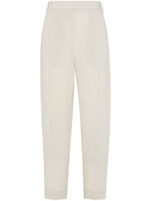 BRUNELLO CUCINELLI Linen Trousers for Women - Light Beige