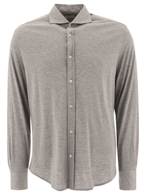 BRUNELLO CUCINELLI Lightweight Silk and Cotton Long Sleeve T-Shirt for Men