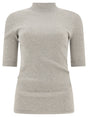 BRUNELLO CUCINELLI Chic Grey Ribbed Cotton T-Shirt