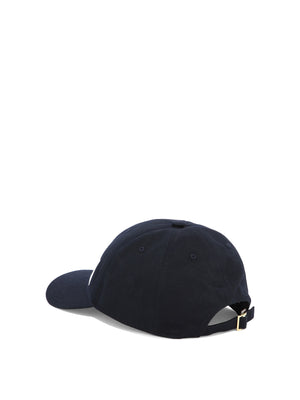 THOM BROWNE Navy Baseball Cap with Logo Patch for Men - FW24 Collection