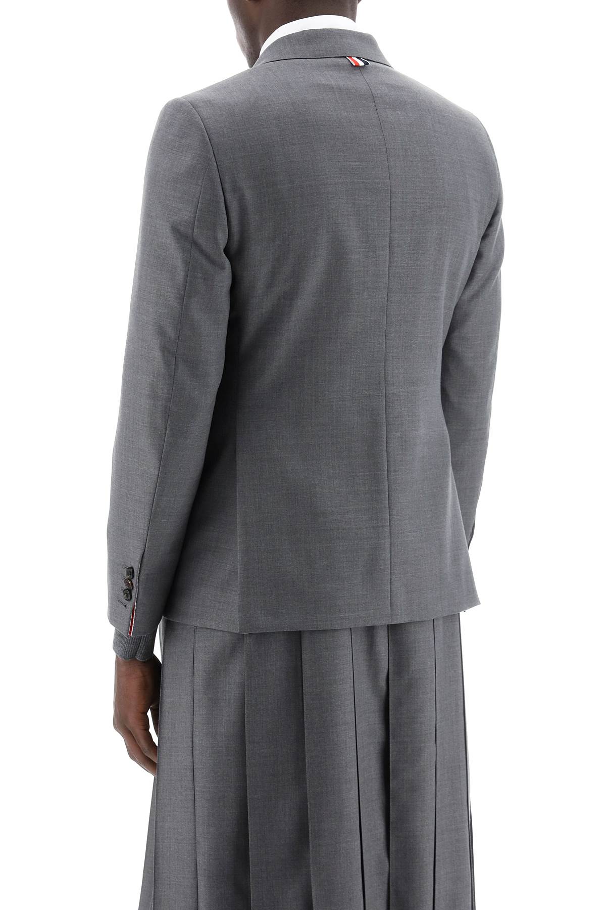 THOM BROWNE Sleek Grey Wool Jacket for Men