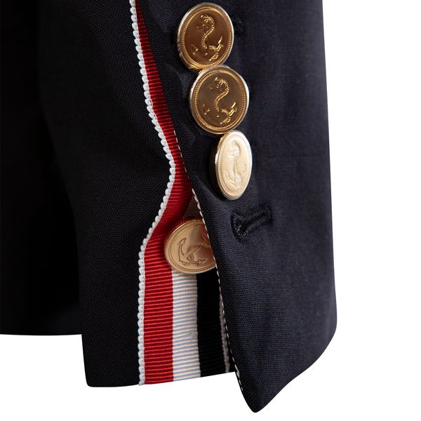 THOM BROWNE Men's Blue Two-Button Blazer with Tricolor Detail