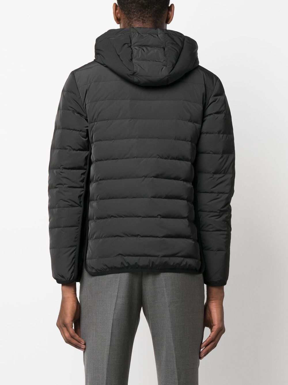 THOM BROWNE Men's Charcoal Grey Hooded Wool Bomber Jacket