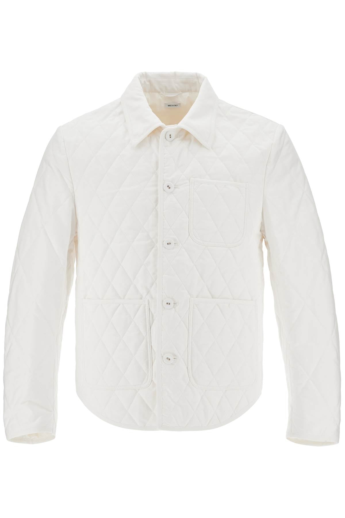 THOM BROWNE Elegant Quilted Cotton Jacket with Tricolor Accent