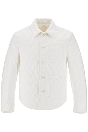 THOM BROWNE Elegant Quilted Cotton Jacket with Tricolor Accent