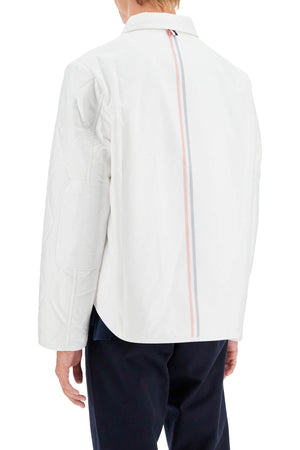 THOM BROWNE Elegant Quilted Cotton Jacket with Tricolor Accent