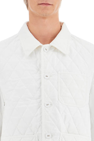 THOM BROWNE Elegant Quilted Cotton Jacket with Tricolor Accent