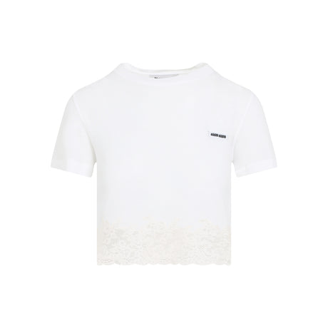 MIU MIU Cotton T-Shirt for Women - SS25 Collection