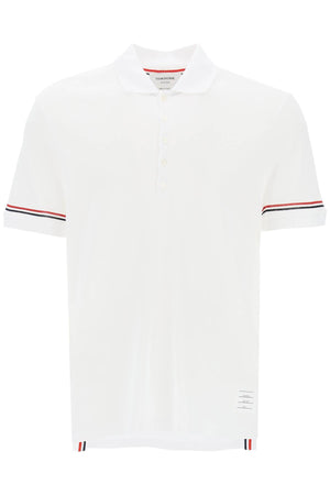 THOM BROWNE Men's Tricolor Intarsia Polo Shirt