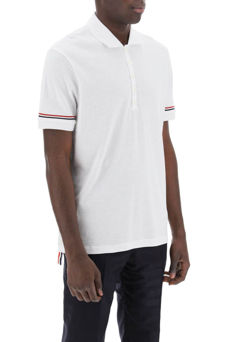 THOM BROWNE Men's Tricolor Intarsia Polo Shirt