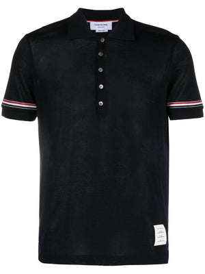 THOM BROWNE Men's Tricolor Intarsia Polo Shirt