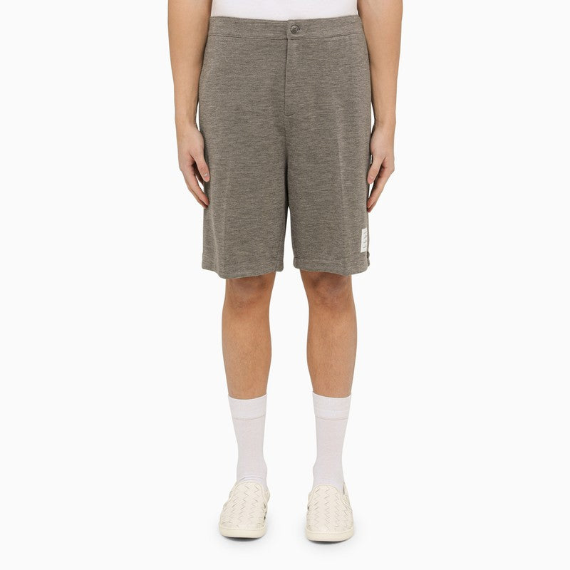 THOM BROWNE Men's Grey Bermuda Shorts in 100% Virgin Wool for SS24