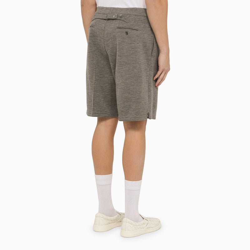 THOM BROWNE Men's Grey Bermuda Shorts in 100% Virgin Wool for SS24