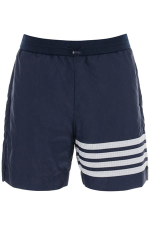 THOM BROWNE Blue 4-Bar Shorts in Ultra-Light Ripstop for Men - SS24