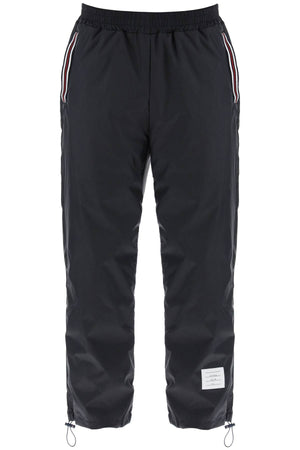 THOM BROWNE Navy Blue Stripe Ripstop Men's Pants for 2024 FW Season