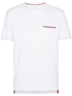 THOM BROWNE Classic Cotton Pocket T-Shirt for Men - Mini Style