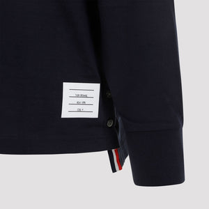 THOM BROWNE Classic Long Sleeve Rugby T-Shirt in Navy