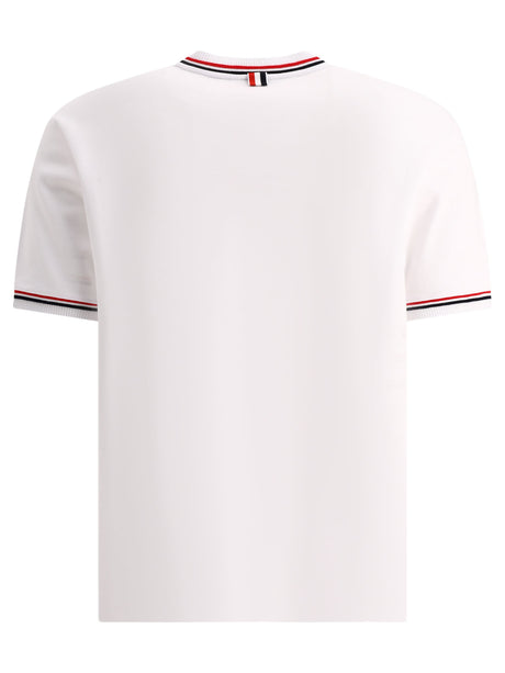 THOM BROWNE Men's White RWB T-Shirt