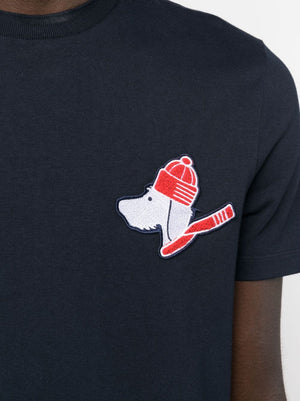 THOM BROWNE Navy Cotton Crew-Neck T-shirt for Men