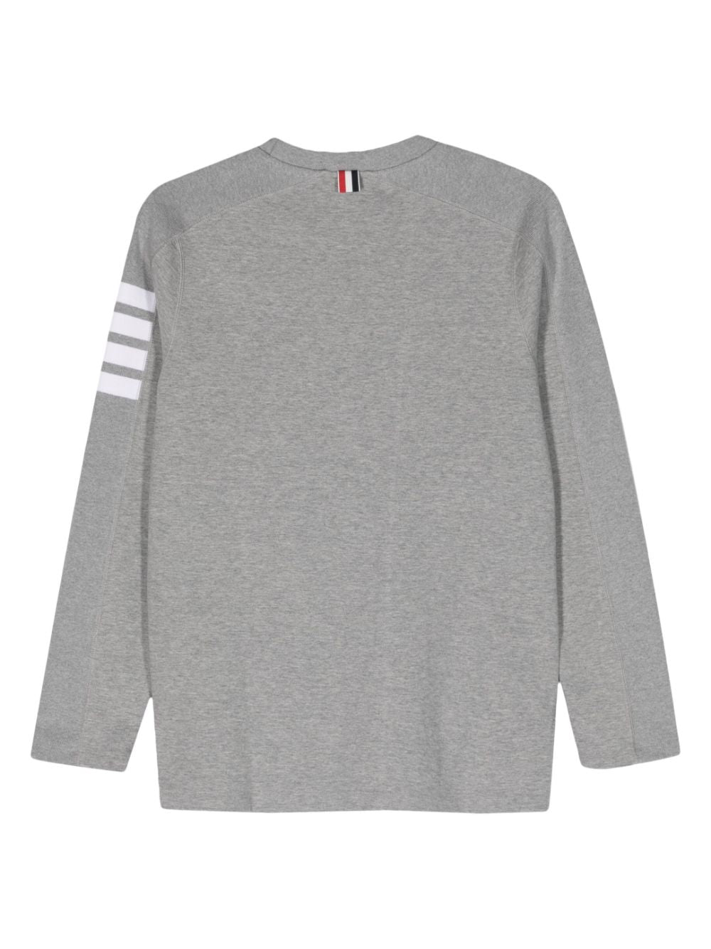 THOM BROWNE Navy Blue Cotton 4-Bar Stripe Crewneck Sweater