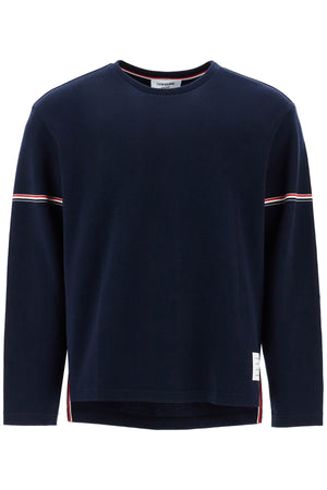 THOM BROWNE Men's Cotton Rugby T-Shirt with Stripe